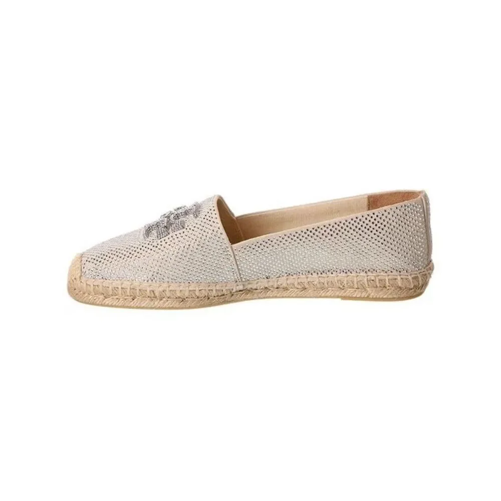 Tory Burch Crystal-Embellished Nude Espadrille Size 9.5
